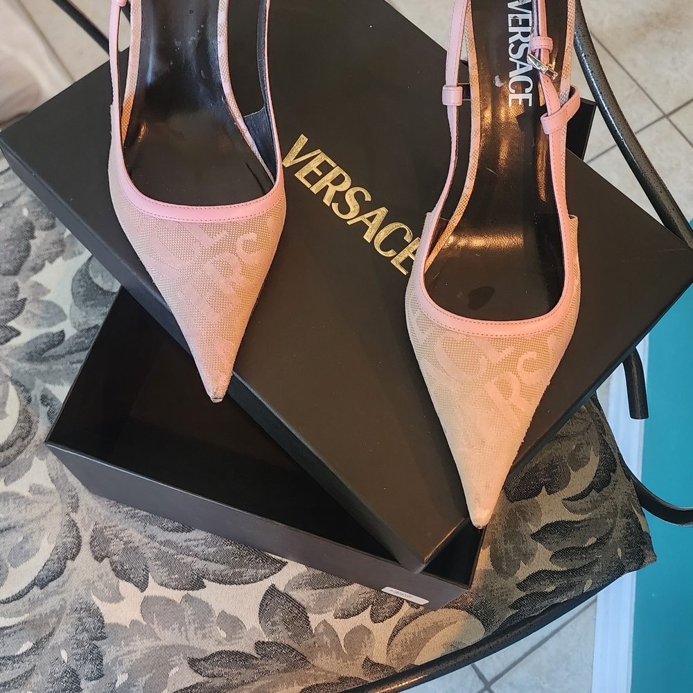 EUC Versace Pink Heels with Stiletto Design